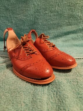 Wanted Women's Burnt Orange Leather Brogue Flats